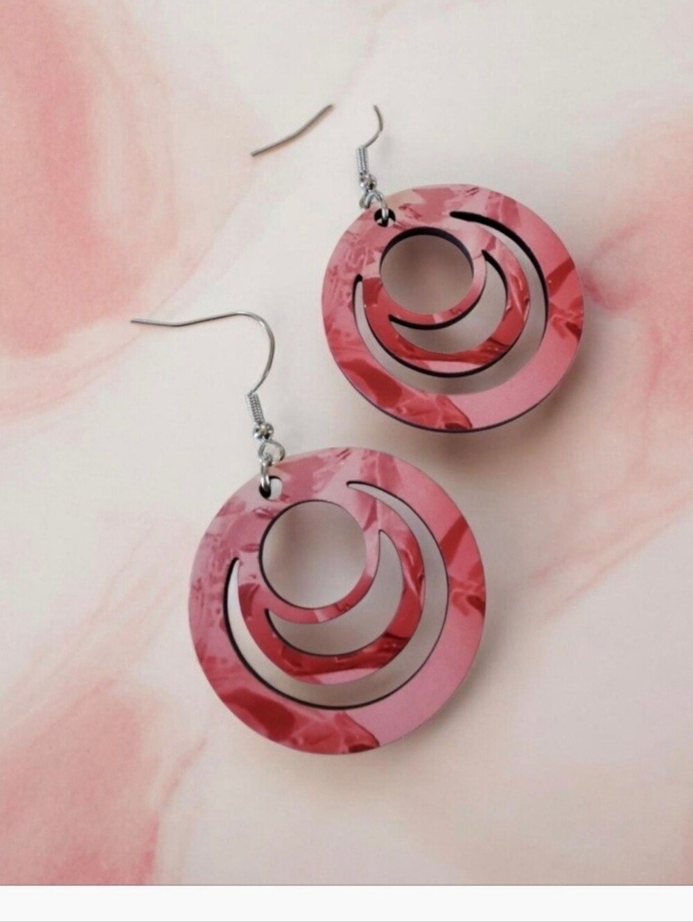 Shades of Pink Round Dangle Earrings